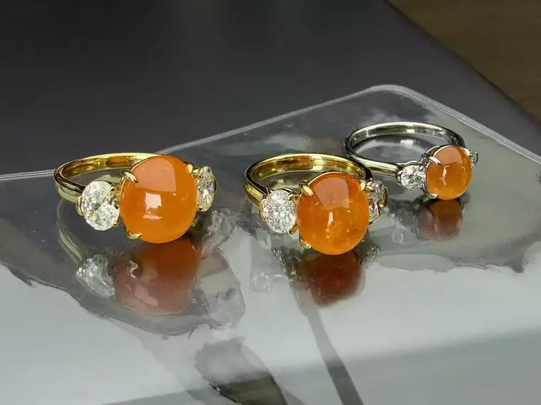 Gemformia yellow jadeite rings customization sample